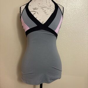 Gray and Pink Halter Top